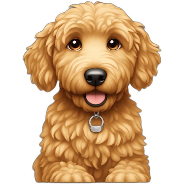 golden doodle dog sitting down emoji