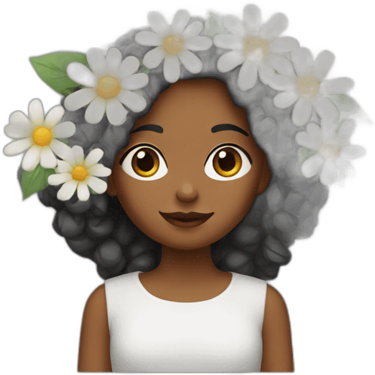 girl with flowers emoji