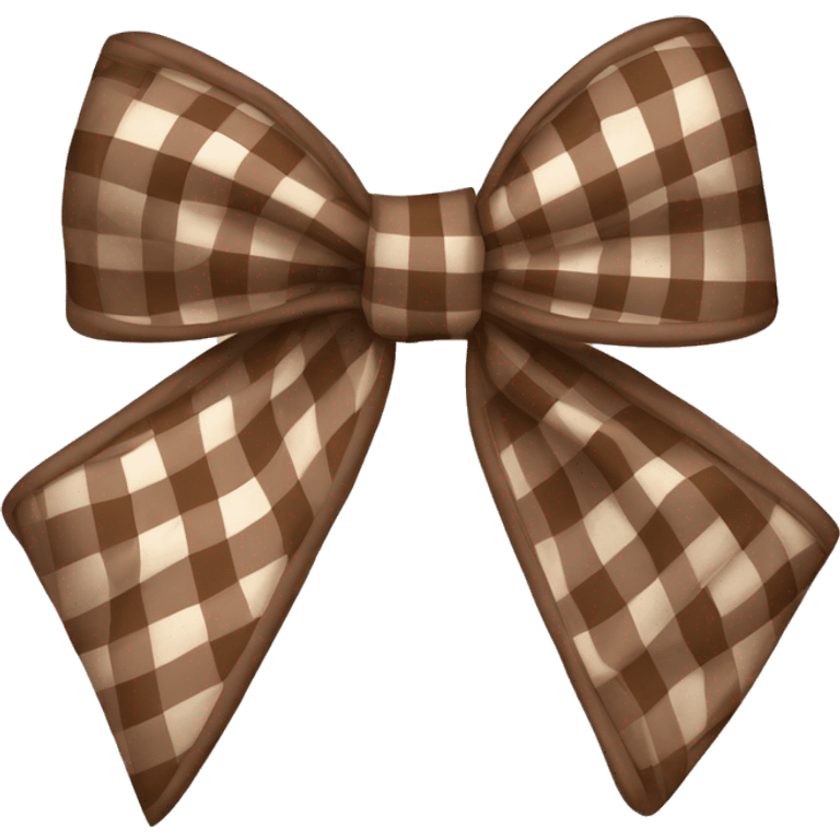 brown gingham bow emoji