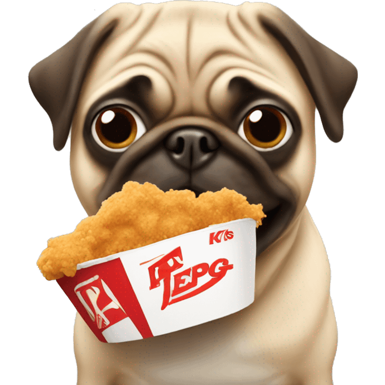 Pug eating kfc emoji