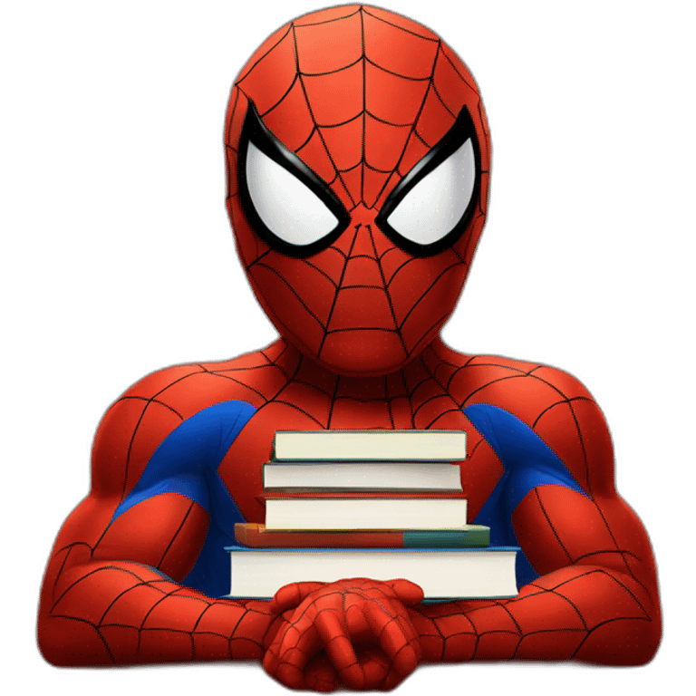 Spiderman with books emoji