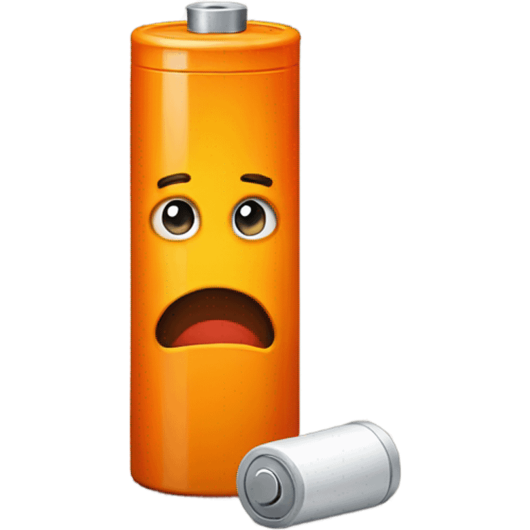 Orange battery feeling fear emoji