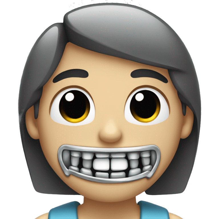 person with metal braces on teeth emoji