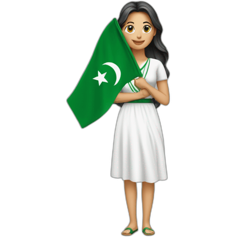 femme avec un drapeau de l'algerie emoji