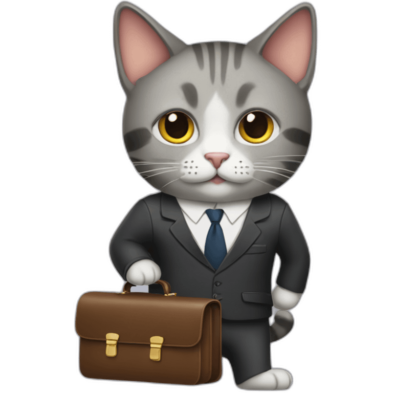 Cat in a suit with briefcase emoji