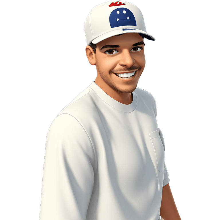 smiling boy in baseball cap emoji