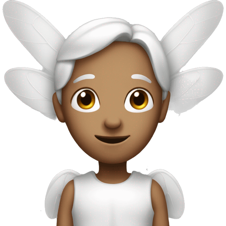 an ant face angel with white wings emoji