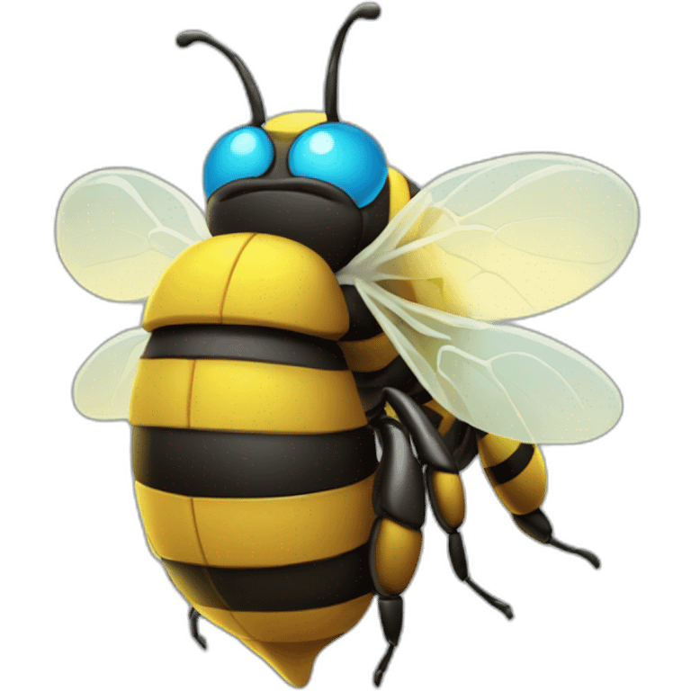 a bee with the cloud buster sowrd emoji