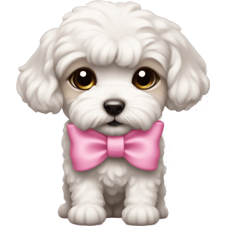 Schichon puppy pink bow emoji