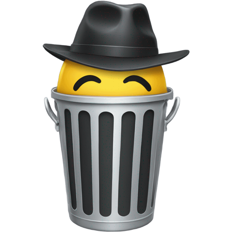 trash can wearing a hat emoji