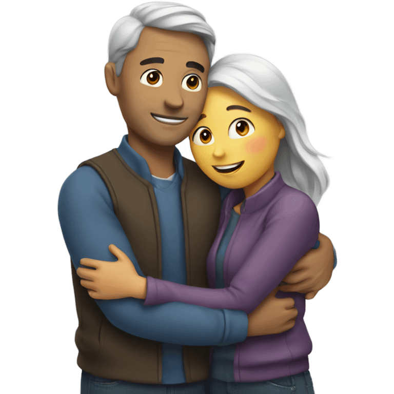 man and woman hugging  emoji