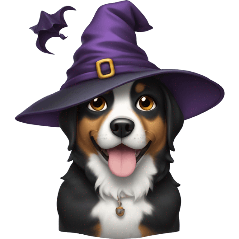 Dog with a witch hat emoji