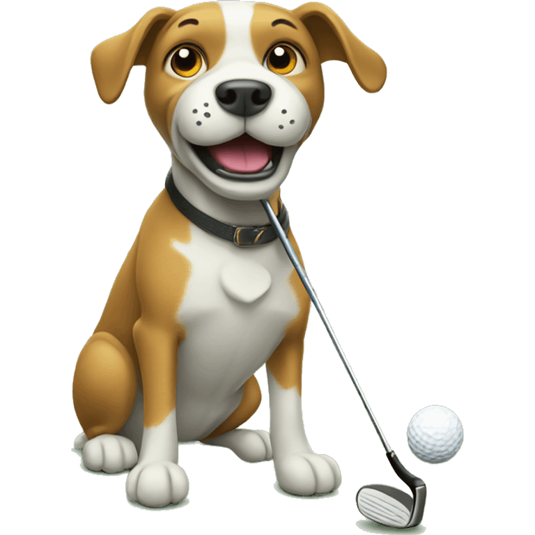 Dog golfing emoji