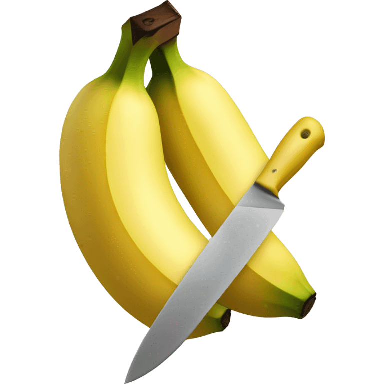 a banana being cut by a knife emoji