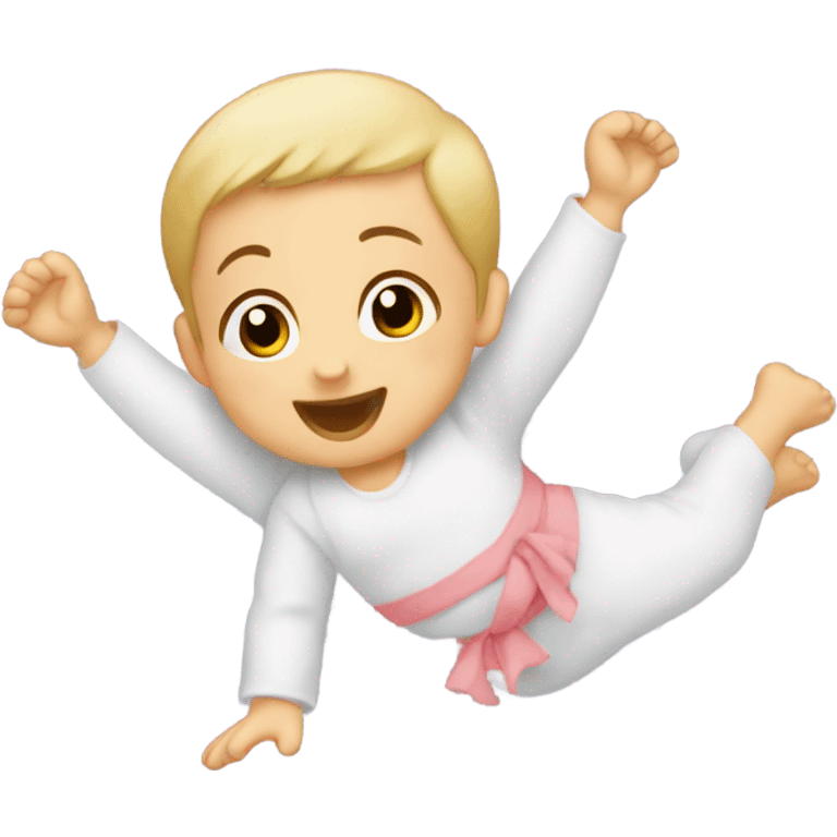 Baby doing cartwheel emoji