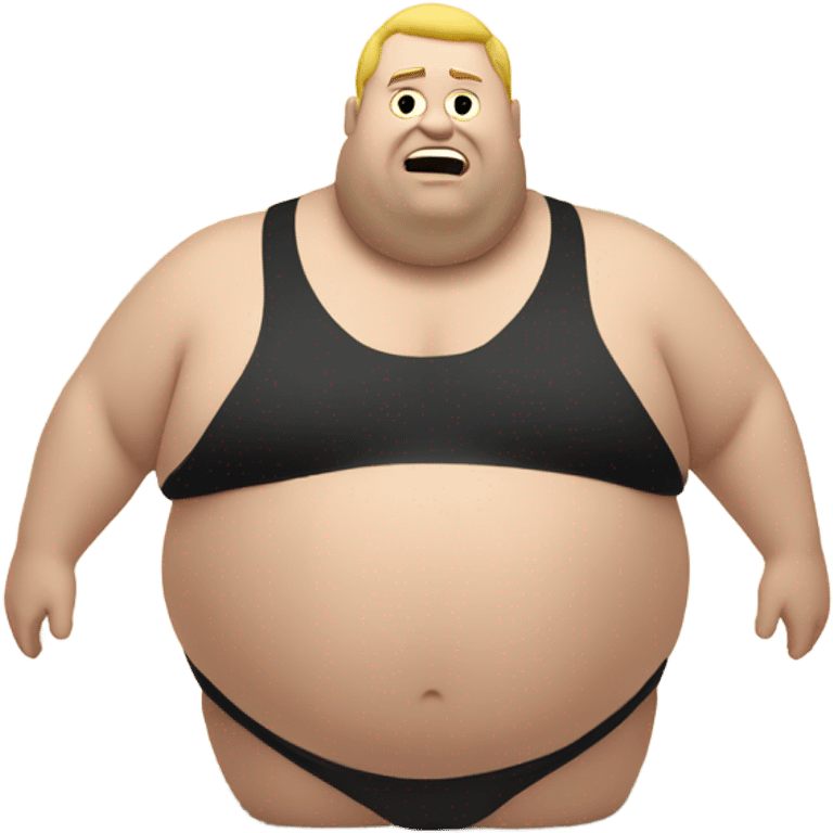 fat white man shirtless crawler on beach emoji