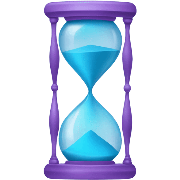 light blue and light purple hourglass emoji