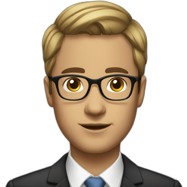 lawyer short hair transparent glasses emoji