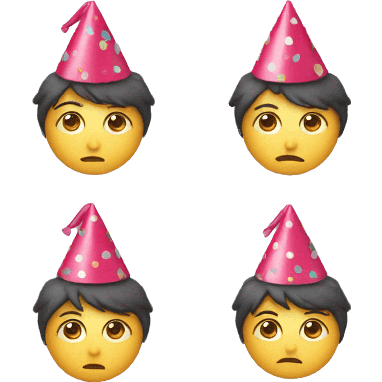 sad person in party hat emoji