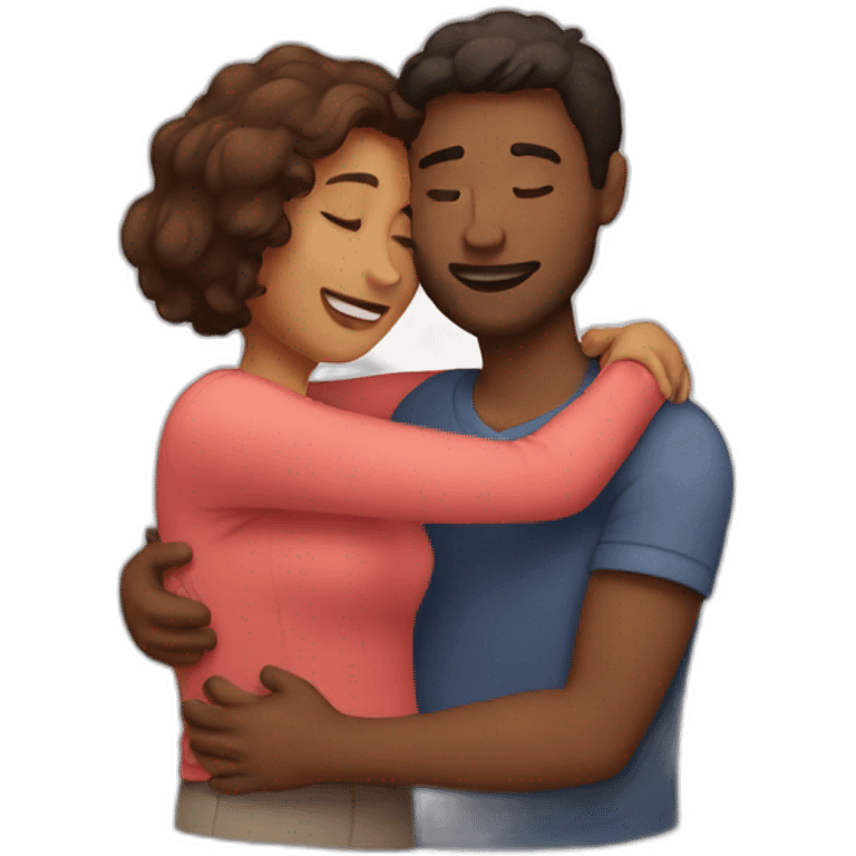 Couple hugging  emoji