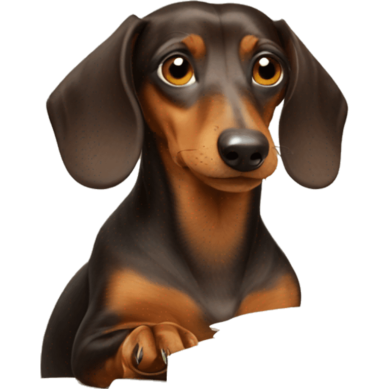 dachshund doing homework emoji