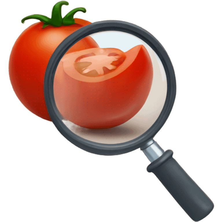 tomato under magnifying glass emoji