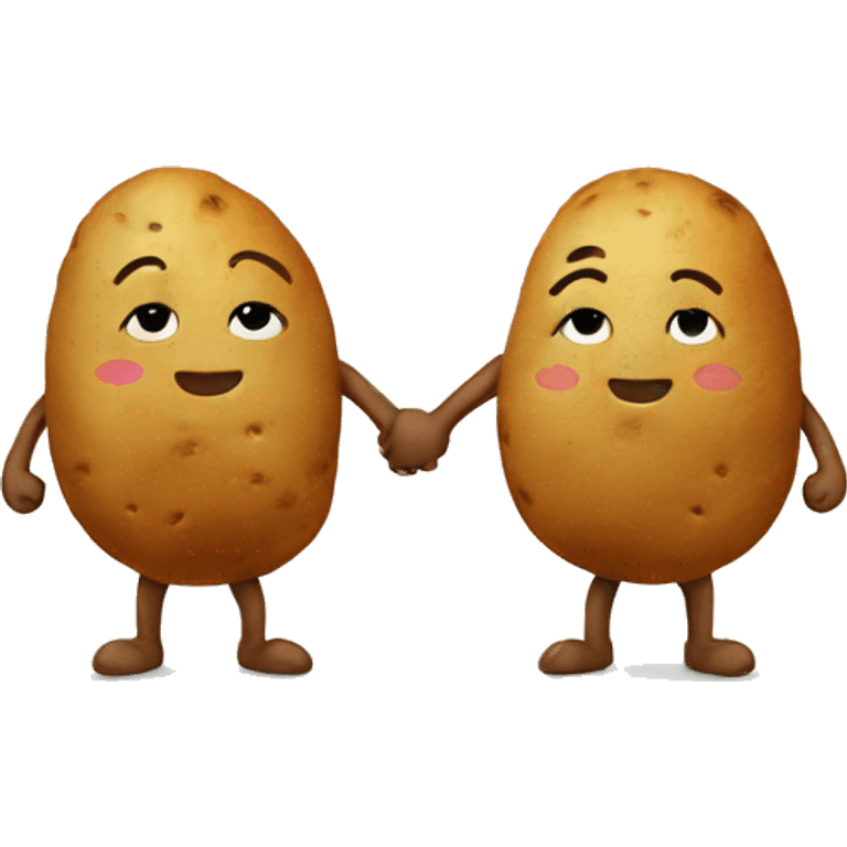 two potatoes holding hands emoji