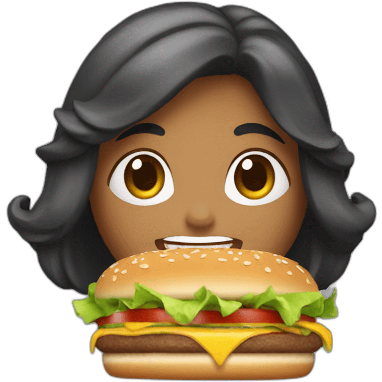 Miss réunion qui mange un burger emoji