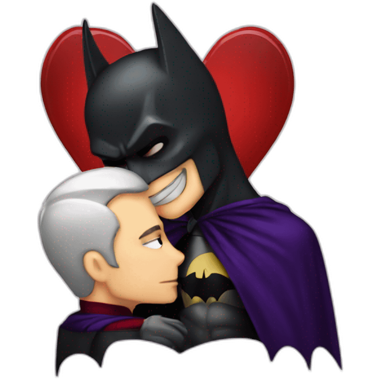 Male vampire kissing batman emoji