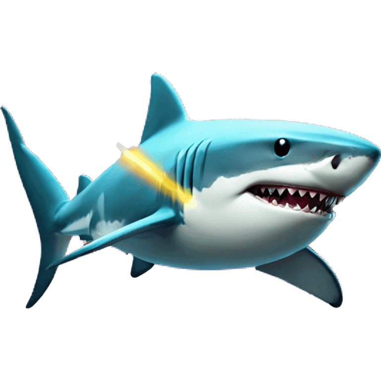 shark firing rainbow lasers emoji