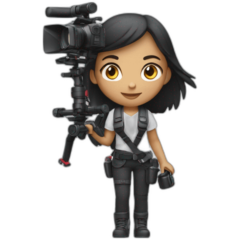 girl carrying dji ronin s3 emoji