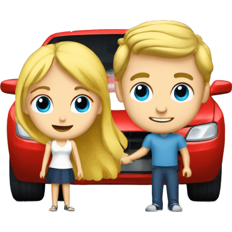 White Boy buying blonde girl a car emoji