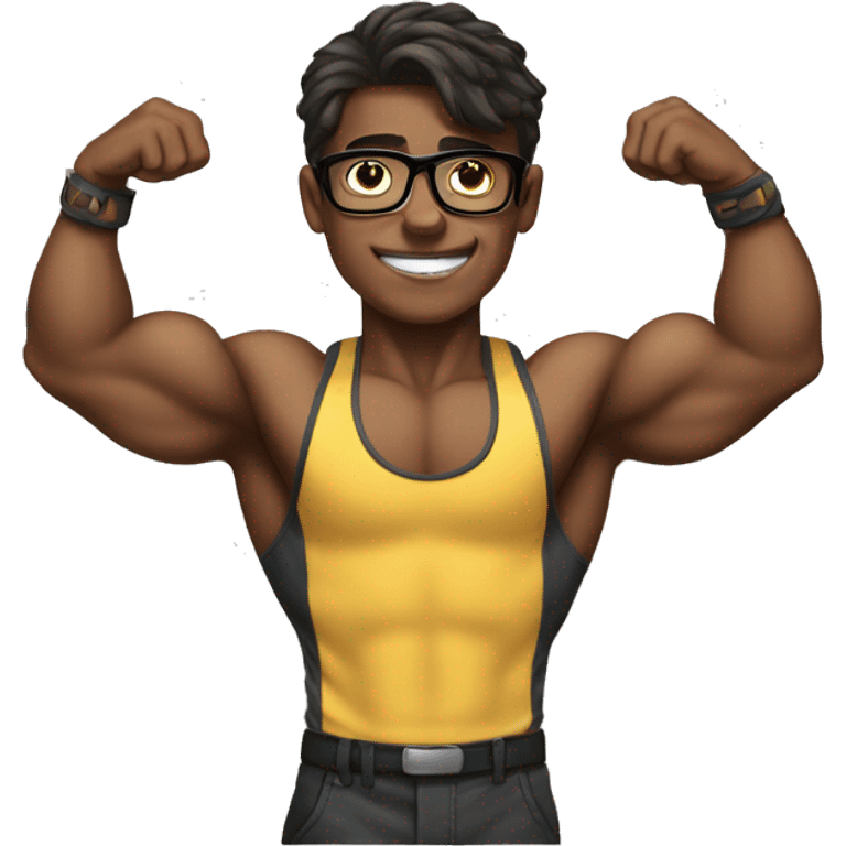 nerd bodybuilder teenager  emoji