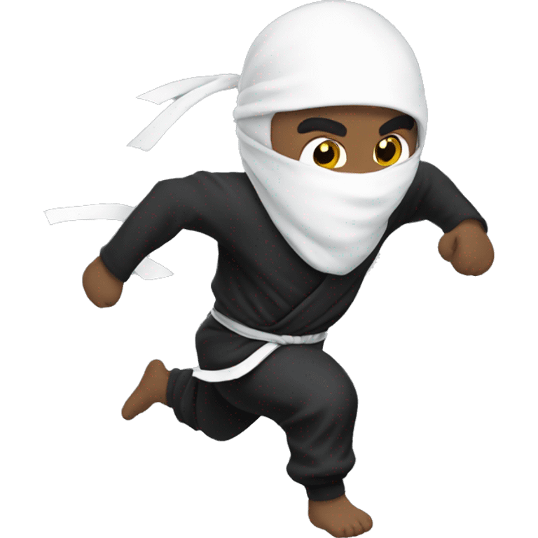 Ninja running white skin emoji