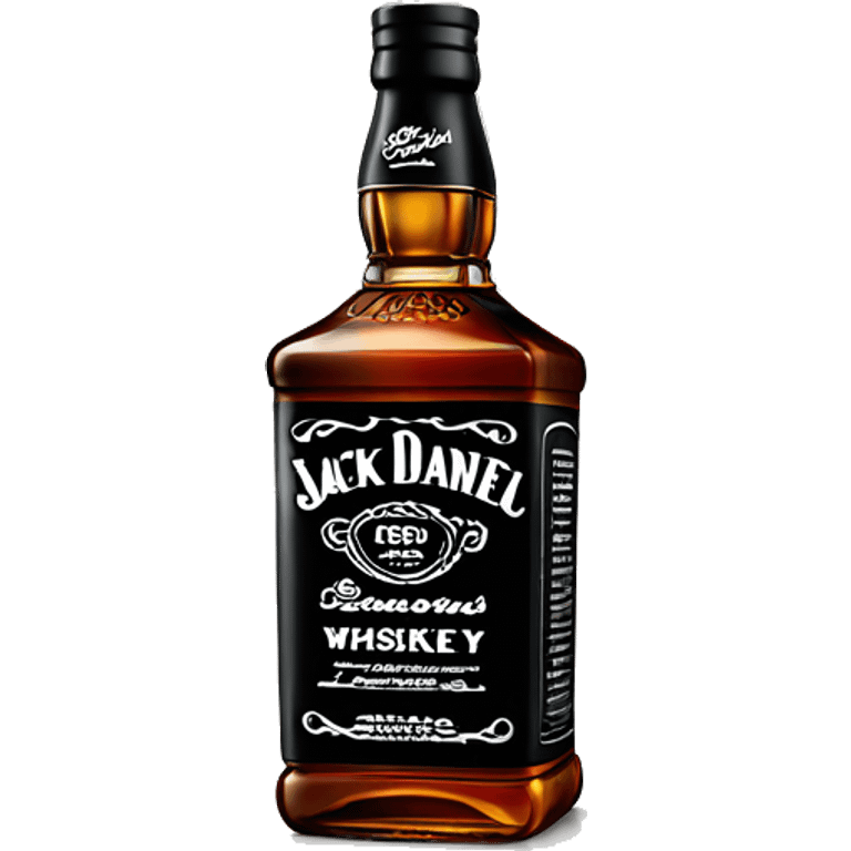 Realistic bottle of Jack Daniel's Whiskey isolated.  emoji