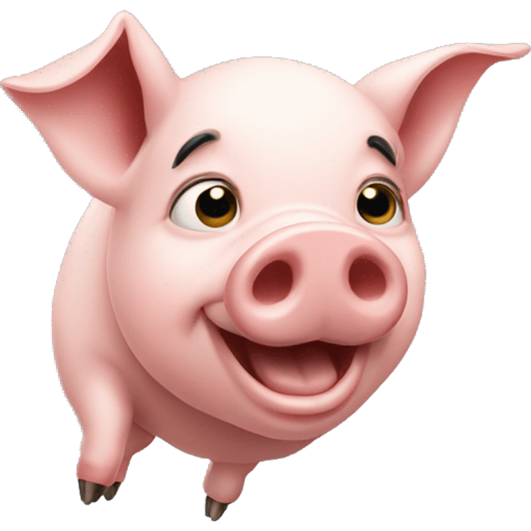 A pig flipping of something  emoji