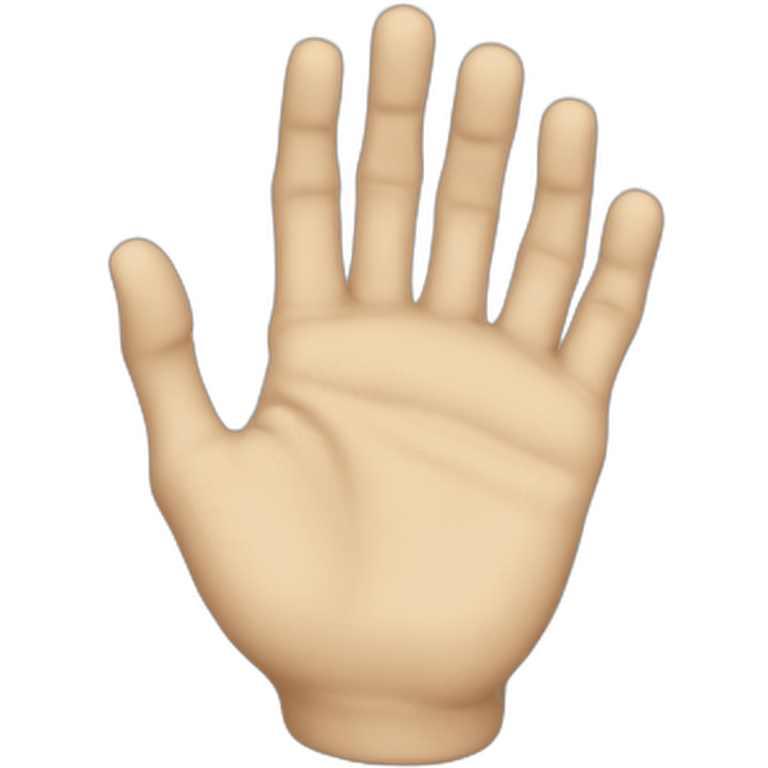 malformed hand with only the first phalanx of the index, middle, ring fingers emoji