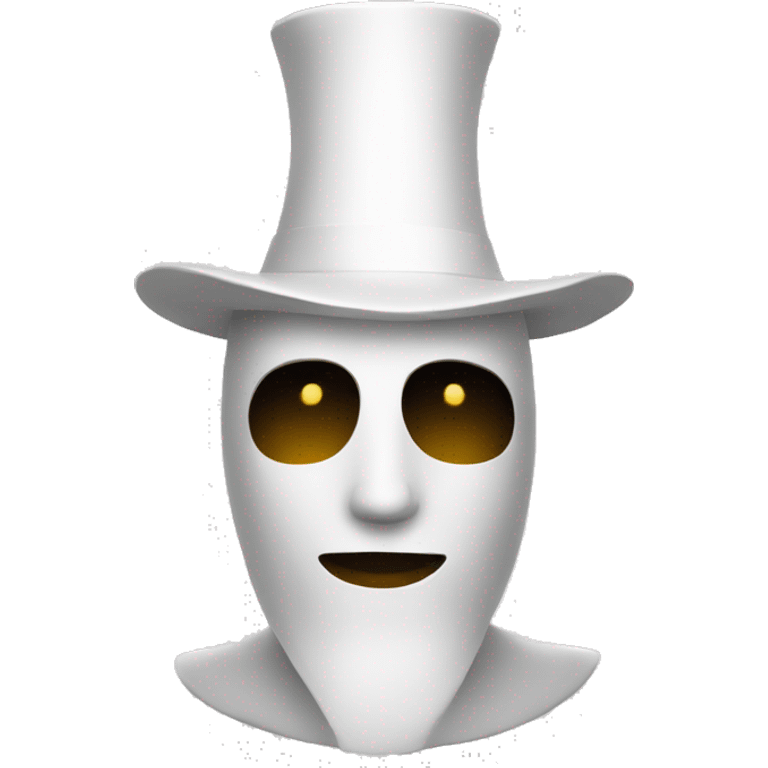 A man wearing a white gown with a tall pointed whit hat/mask. emoji