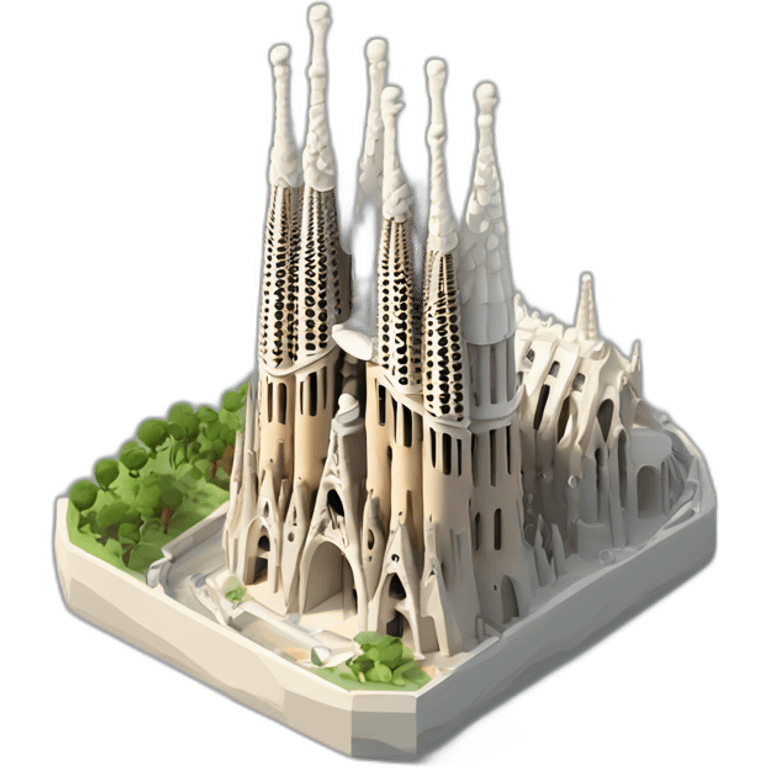 isometric 3d sagrada familia emoji