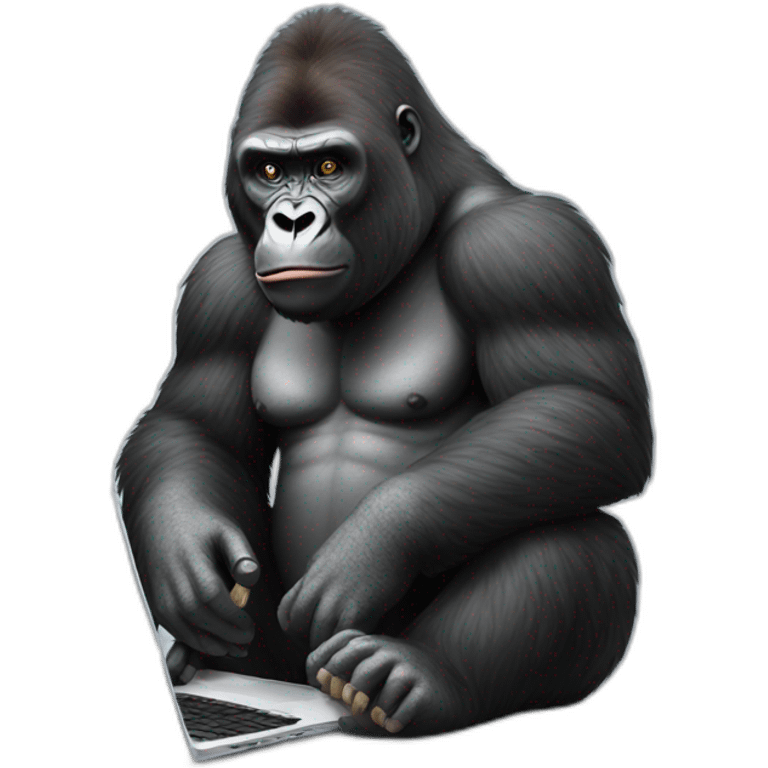 Gorilla using a Laptop emoji