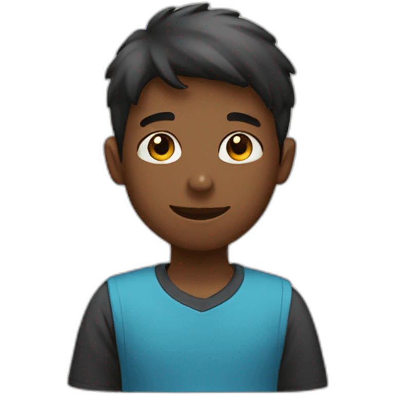 A boy doing trading emoji