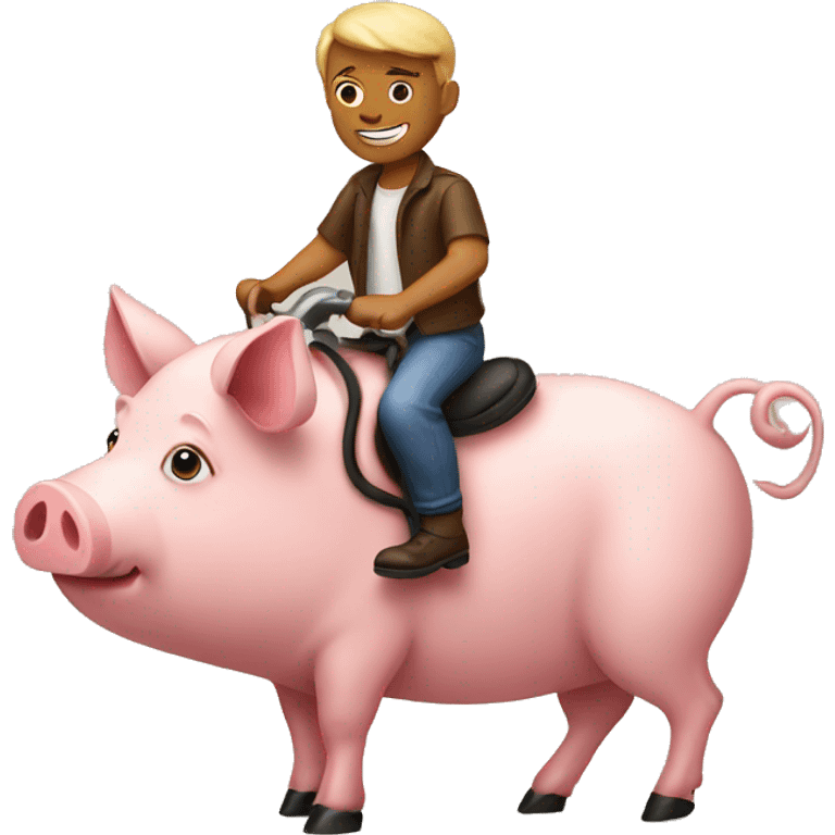 dude riding a pig  emoji