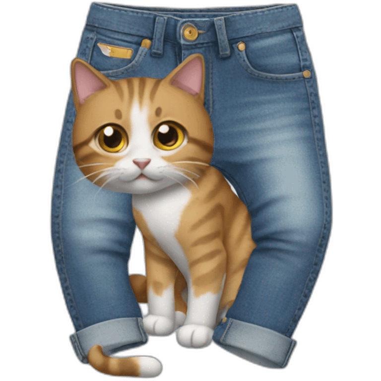 Cat wearing jeans emoji