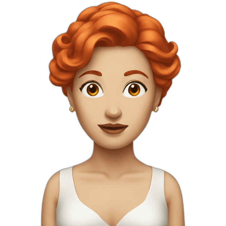 red hair woman elegant emoji