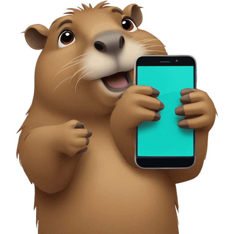 capybara takes video on phone emoji