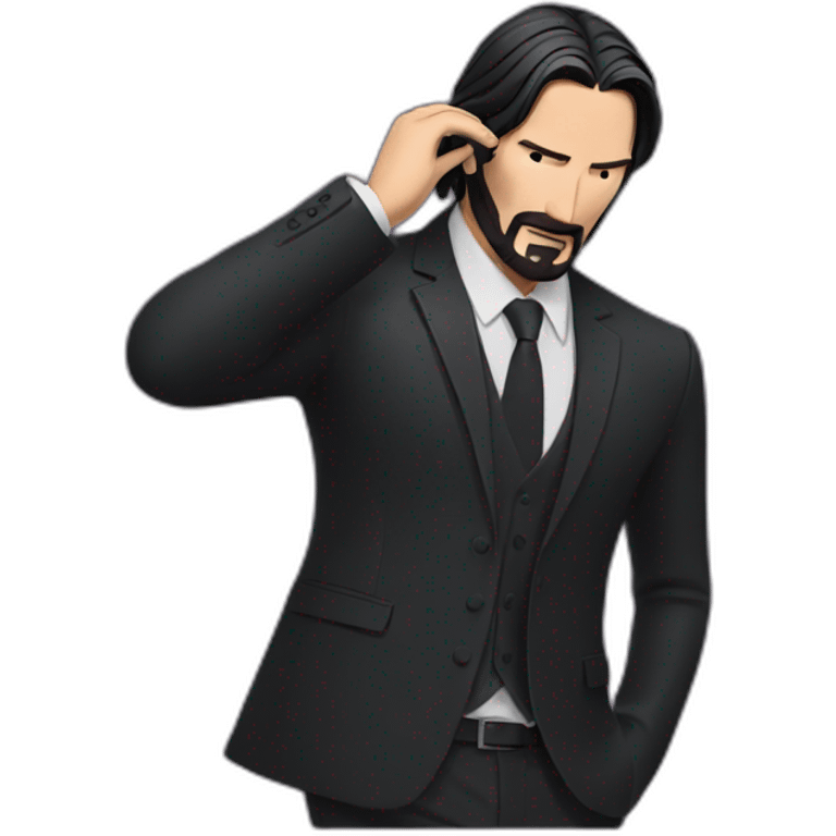 John Wick brushing his hair emoji