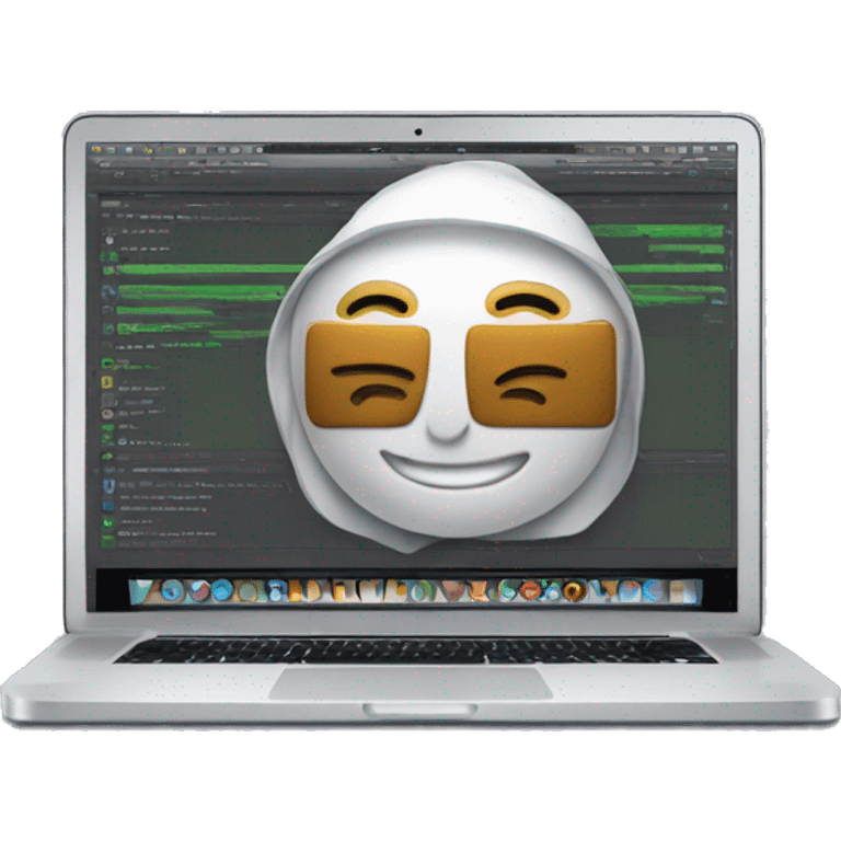 MacBook Pro with audio engineering program on the screen emoji