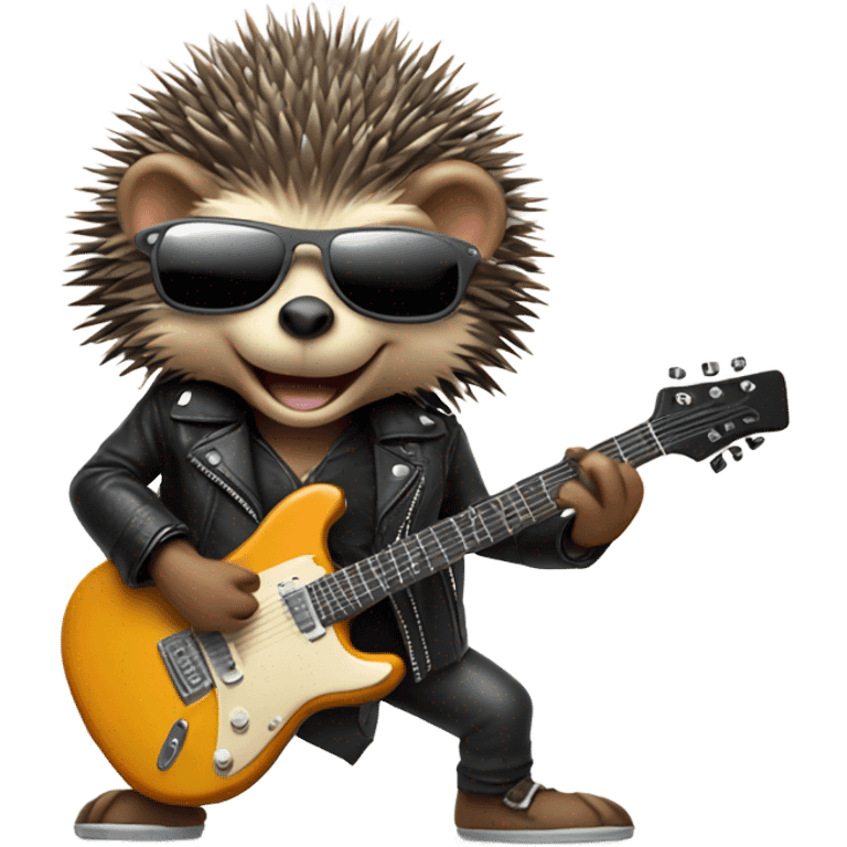 Rock and roll hedgehog emoji