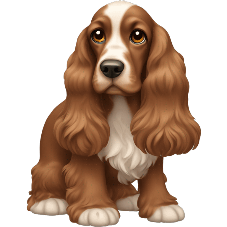 a cocker spaniel, brown color adult with long ears emoji