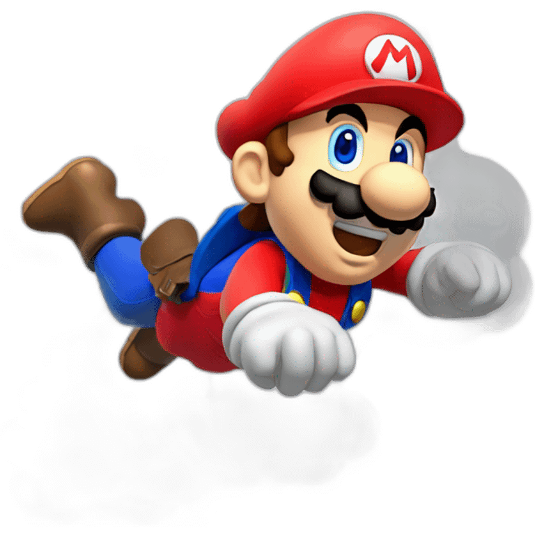 mario flying on a cloud emoji